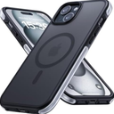 Pack of 2 Lamicall Magnetic Phone Case for iPhone 15 Plus for MagSafe - [18 FT Mil-Grade Drop Protection] Phone Case with Air Bumpers and Raised Edges, Shockproof Case for iPhone 15 Plus Phone Case, Black