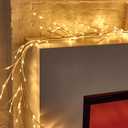 Birch Vine with Lights with Timer 6ft 72LED, Artificial Tree for Walls Birch Twig for Room Decor Mantle Fireplace Holiday Christmas Decorations Birch Branches - Battery Operated (White)