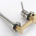 Sumerain Wall Mount Bathroom Faucets Brushed Nickel,Single Handle Wall Mount Faucet with Brass Rough-in Valve (Right-Handed)