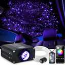 Starlight Headliner Kit, Twinkle & Sound Activate RGBW 16W Fiber Optic Lights with Bluetooth APP & Remote Control, 300 pcs*0.03in*9.8ft, Star Lights for Home/Car Decor