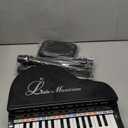 Kids Piano Keyboard Toy, Toddler Electronic Musical Instrument Educational Toy with Microphone, Multiple Sounds, Record Playback, Lights & Stool, Birthday Gift for 3 4 5 6 7 Years Old Girls