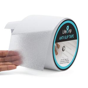 LifeGrip Anti Slip Transparent Anti Slip Tape, 4 inch by 38 feet, Non-Slip Traction Grip Tape to Tubs, Boats, Stairs, Clear, Soft, Comfortable for Bare feet (4" X 38') (4" X 38', Clear)