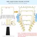 8.2FT Square Wedding Arch Backdrop Stand,Balloon Arch Stand, Metal Gold Backdrop Adjustable Stand Heavy Duty, Extra 2 Clamps Change Over The Table Rod Stand for Party Decoration,Garden Trellis Frame