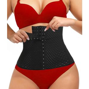Waist Trainer for Women Lower Belly Waist Cincher for Women Tummy Control Girdle Hourglass Body Shaper Upgraded Waist Cincher Shapewear with Steel Bones Extender (Black, XL)