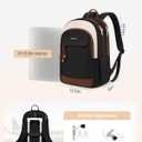 LOVEVOOK Laptop Backpack for Women, 15.6 inch Waterproof College Backpack Woman with Laptop Compartment Computer Bag Travel Backpack Purse, Large Black Computer Daypack for Work Casual