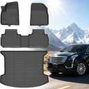 Floor Mats for Cadillac XT5 2018 2019 2020 2021 2022 2023 2024 2025 | 2017 TPE Custom Fit Cadillac XT5, Non-Slip Waterproof Summer Winter, Front & Rear Row & Cargo