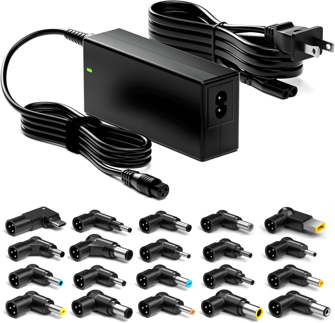 Belker 90W Universal Laptop Charger AC Adapter Power Cord with USB C Replacement for Dell HP Acer Asus Lenovo IBM Toshiba Samsung Google MacBook Pro Fujitsu Notebook Ultrabook Chromebook with 20 Tips