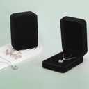 6 Pieces Classic Velvet Necklace Pendant Box for Jewelry Gift, Small Jewellry Storage Display Case for Wedding Engagement Birthday Anniversary (Black)