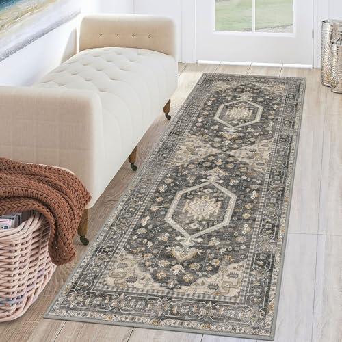 KUTA Runners for Hallways 2x6 Hazel, Vintage Floral Kitchen Rugs Non-Slip Washable Runner Ultra Soft Printed Retro Flower Carpet Entryway Rug for Bedroom Laundry Nursery Entryways