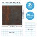 Art3d Peel and Stick Floor Tile, 30-Pack 12 x 12in. Covers 30 Sq.ft, Waterproof Vinyl Flooring Tiles Self Adhesive for Kitchen, Bathroom & Bedroom - Rust Granite