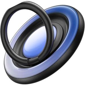 TORRAS 360 Fidget Spinner Magnetic Phone Grip Ring Holder Kickstand, Fit for PopSocket MagSafe Accessories Removable for iPhone 16,15,14, 13, 12 Pro/Max,SamsungGalaxy, Google, Ostand SpinRing, Purple (Dynamic Yellow)