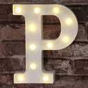 Pooqla LED Marquee Letter Lights Sign, Light Up Alphabet Letter for Home Party Wedding Decoration P