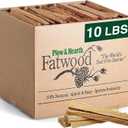 Plow & Hearth 10 LBS Fatwood Fire Starter Sticks Organic Kindling, Easy Ignition Fat Wood, All Natural Firestarters for Fire Pit, Wood Stoves, Fireplaces, Campfires, Bonfires, BBQ