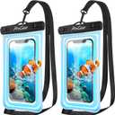 ProCase 2 Pack Floating Waterproof Phone Pouch Up to 7", IPX8 Floatable Underwater Phone Case Dry Bag for iPhone 17/Air 16 15 14 13 12 11 Pro Max Xs Max XR X 8 7 Plus SE/Galaxy S24 S23 S22 - Sparkle
