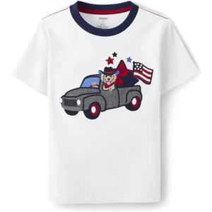 Gymboree Boys and Toddler All Holidays Short Sleeve Embroidered Tops (18-24 Months, Dog Truck) Size 5T