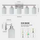 5-Light Bathroom Light Fixtures, 30" Nickel Bathroom Vanity Light with Milky White Glass Shade, Modern Bathroom Wall Lights Over Mirror, Farmhouse Wall Sconces Lighting for Bedroom Living Room