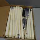 Reginary 48 Pcs Flameless Taper Candles with 4 Remote, Battery Operated Flickering Flameless Taper Candles 3D Wick Fire LED Faux Wax Lights for Wedding Christmas Holiday(Ivory,11 Inches)