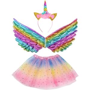 Fairy Unicorn Wings Costume for Toddler 4-8 Birthday Party Favors Gifts, Halloween Costume Christmas Cosplay Set