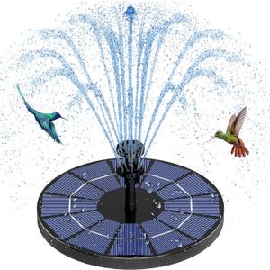 AISITIN 3.5W Solar Fountain Pump Built-in 1500mAh Battery, Bird Bath Fountain with 6 Nozzles, Solar Floating Water Pump for Bird Bath, Fish Tank, Pond, Pool, Garden and Outdoor