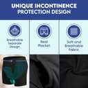 Reusable Incontinence Underwear for Men, Washable Boxer Briefs Protection, Leak Proof Adult Male Diapers for Urinary Absorbency (Black 1pcs, Large) (Black, L)