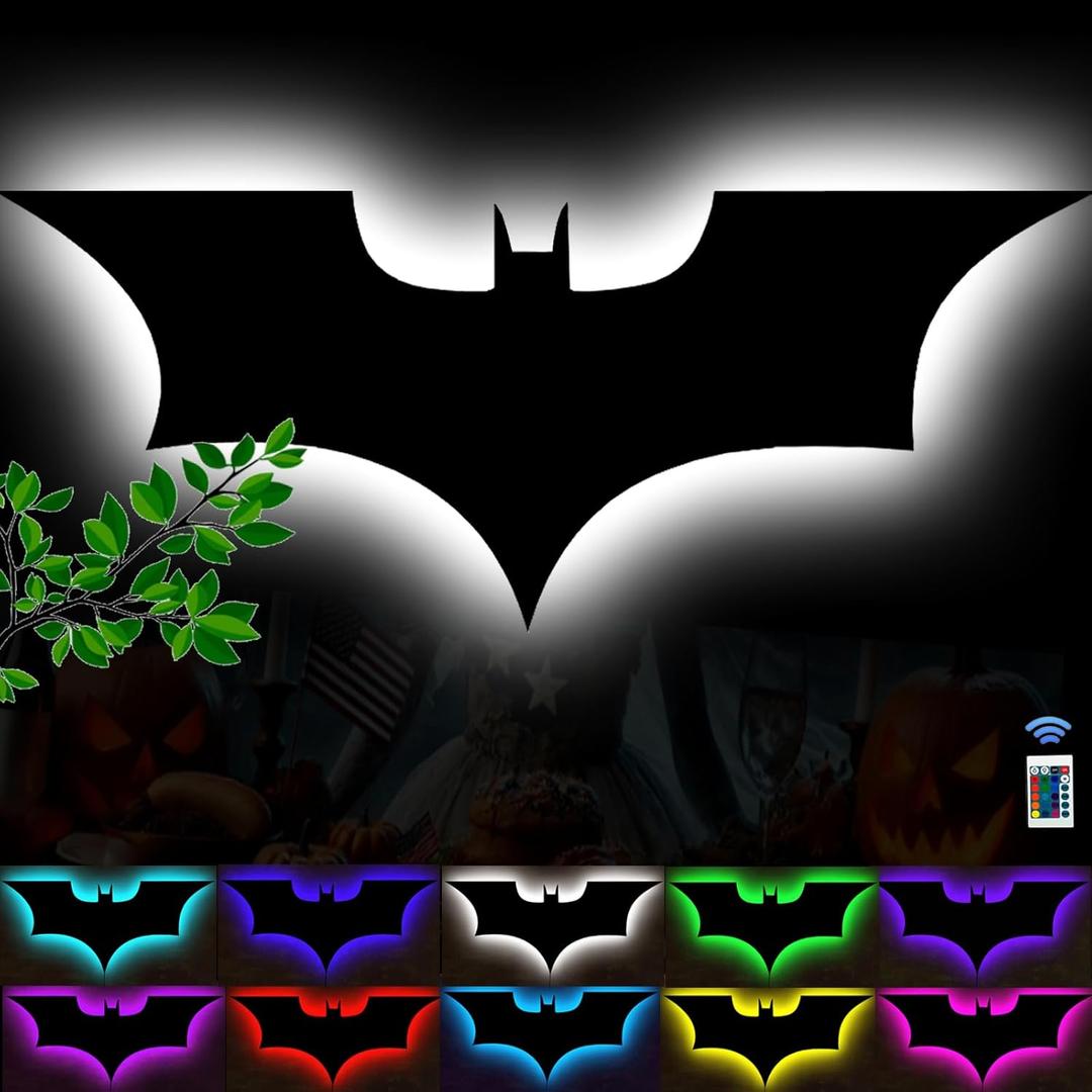 Bat Lamp Neon Sign LED Bat Signal Night Light 16 Colors Adjustable Man Cave Party Home Bedroom Christmas Halloween Decoration Lights Birthday Gifts Bat Lamp Neon Sign LED Bat Signal Night Light 16 Colors Adjustable Man Cave Party Home Bedroom Christmas Halloween Decoration Lights Birthday Gifts