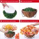 Artificial Fall Flowers Fake Hanging Plants Flowers Basket for Outdoors Autumn Decoration, Silk Morning Glory with Eucalyptus Look Real UV Resistant Faux Flowers for Outside Porch Patio Balcony, Mix (Multi-color (4 Orange, 4 Yellow, 4 Light Orange))