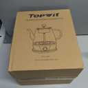 Topwit Electric Kettle Glass, For Hot Water, Tea and Coffee Dual Purpose Design, BPA-Free, 1L Pour Over Removable Stainless Steel Infuser, Auto-shut Off & Boil-dry Protect, Black