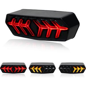 QUASCO LED Brake Tail Light with Turn Signals Motorcycle Taillight Compatible with Honda Grom MSX125 CB650F CB650R CBR650F CTX700N, Smoked Lens
