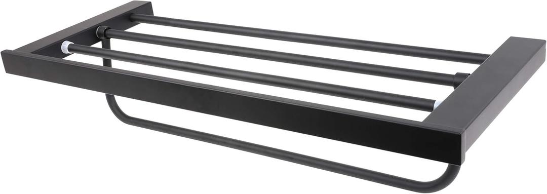 Dyconn Faucet Florence Series Black Bathroom Towel Shelf Rack