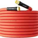 SPECILITE 5/8" Hot/Cold Rubber Garden Water Hose 50 ft, -50-190, 200psi Working, 600psi Burst, Flexible & Lightweight With 3/4" Brass Fittings for Yard, Outdoor, Farm, Agriculture, Construction, Red