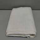 Barossa Design Small Stall Shower Curtain Fabric 42 inch Wide, Waffle Weave, Hotel Luxury Spa, 230 GSM Heavyweight, Water Repellent, Machine Washable, White Pique Pattern Decorative Bathroom Curtain