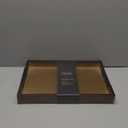 Bamboo Serving Tray with Metal Handles,17x12in Ottoman Decorative Trays Platter for Coffee Table,Living Room,Bar,Party,Large(Brown)