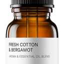 AromaTech Fresh Cotton and Bergamot Essential Oil Blend: Luxury Hotel Inspired Aromatherapy with Bergamot, Fresh Cotton & Sandalwood for Ultrasonic Diffusers & Nebulizers - 0.3 fl oz, 10 mL