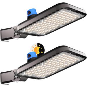 2Pack 150W LED Parking Lot Lighting 22500LM (150Lm/W) 5000K Pole Lights Outdoor with Slipfitter Mount ETL Listed IP65 Dusk to Dawn LED Street Lights 