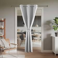 Joydeco Blackout Door Curtain for Doorway Privacy 78 Inches Long, Grommet Closet Curtain for Open Closet, Room Divider for Bedroom Living Room (White, 40Wx78L)