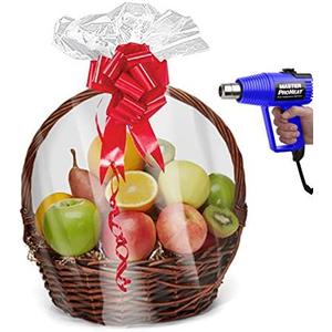 Purple Q Crafts Shrink Wrap Basket Bags For Gift Baskets Clear cellophane PVC Shrink Bags 24"X 30" (5 Pack)
