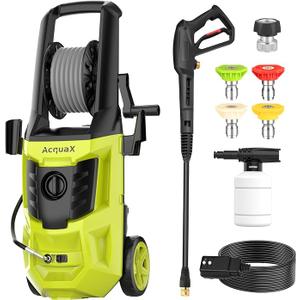 Electric Pressure Washer, 4500 PSI 3.0 GPM Power Washer with Hose Reel, High Pressure Washer with 4 Quick Connect Nozzles, Foam Cannon Car Wash Machine/Car/Driveway/Patio Clean