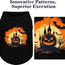Comfortable Polyester-Cotton Dog Shirt with Pumpkin Print Halloween, Perfect for Small & Medium Dogs, Soft & Stylish Pet Apparel for Everyday Wear. Black&L