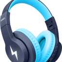 seenda Kids Bluetooth Headphones, Colorful Wireless Over Ear Headset with 85dB/94dB Volume Limited, 45H Playtime, 3 Lighting Modes, Built-in Mic Headphones for Boys Girls iPad Tablet School Dark Blue