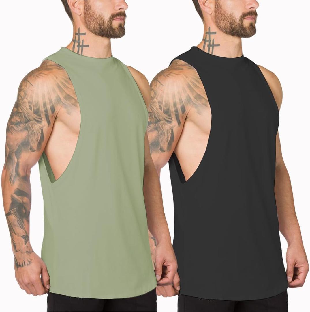 Muscle Killer Men's Muscle Cut Off Gym Workout Stringer Tank Tops Bodybuilding Fitness T-Shirts 1/2/3 Pack XL