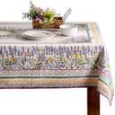 Maison d' Hermine Table Cloth Rectangle Table 100% Cotton 60 x 120 Inches Tablecloth Reusable Decorative for Dining Kitchen Room Farmhouse Home Gifts for Mothers Day Spring Summer - Fanny Lavender