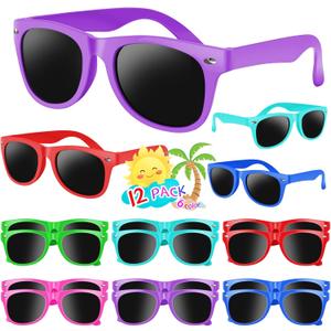 Kids Sunglasses Party Favors, 12 Pack Sunglasses Bulk for Kids with UV400 Protection in Bulk for Boys and Girls, Great Gift for Birthday Graduation Party Supplies, Beach, Pool Party Favors, Fun Gift