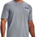Under Armour Mens New Freedom Banner T-Shirt (Large, (036) Steel Medium Heather / Royal / Red)
