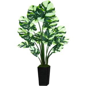 UPBUD 64'' Artificial Monstera Deliciosa Plant, Fake Swiss Cheese Tree