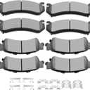 SCITOO Disc Brake Pads Kits Front Semi-Metal Rear Ceramic 8pcs Fit for Chevy Astro Avalanche Silverado 1500 HD Suburban 1500 Tahoe, for GMC Safari Sierra 1500 HD Yukon/Yukon XL 1500