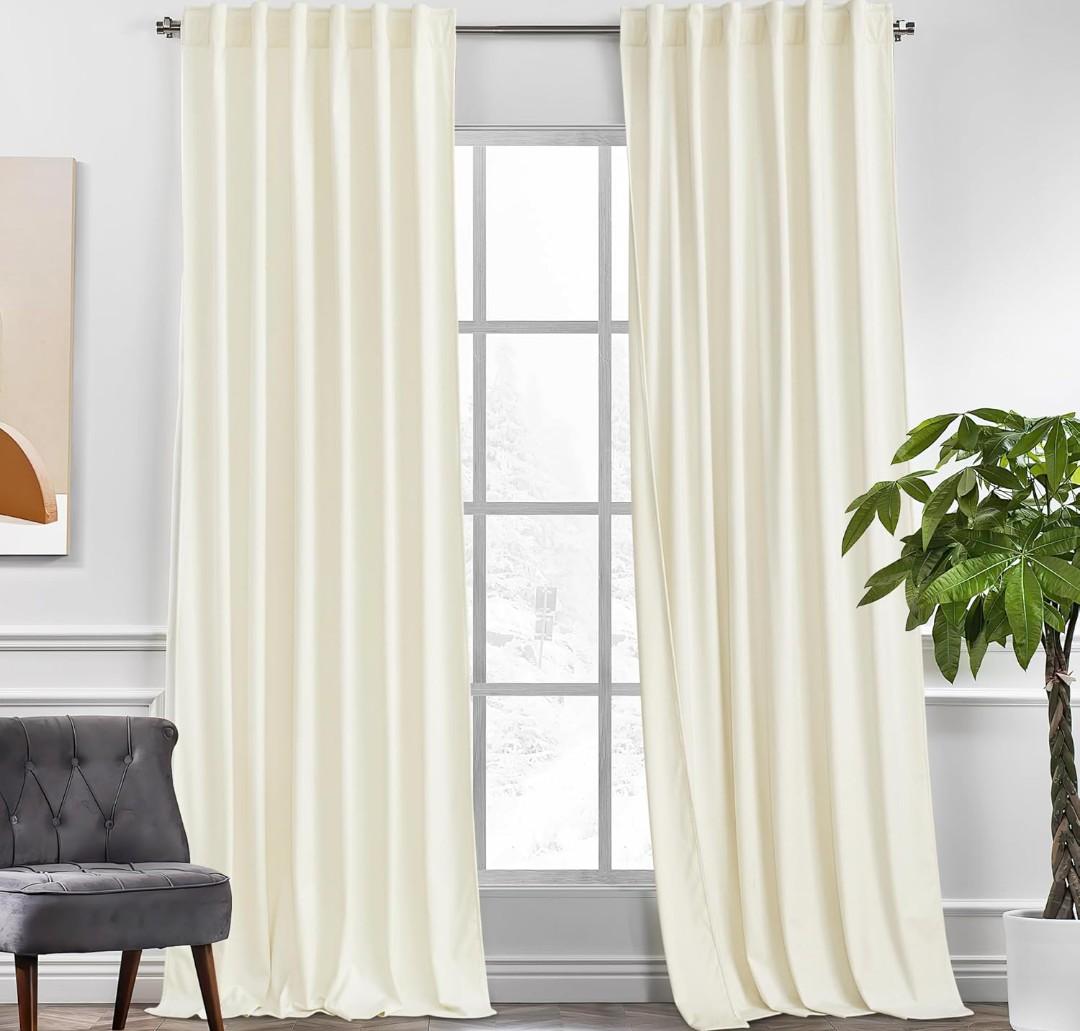 Luxury Velvet Blackout Curtains for Bedroom Living Room 2 Pack 62"×120"