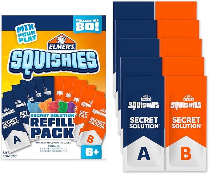 Elmer’s Squishies Refill Pack, Kids Activity, Creates 5 Additional Mystery Characters