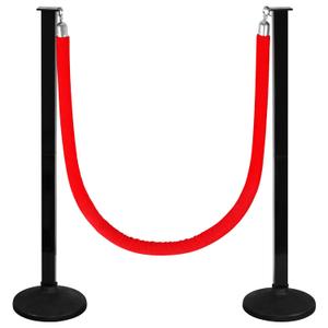 2 Pack Stanchions Post with Velvet Rope, Crowd Control Stanchions, Queue Pole for for Movie Theater, Party Supplies