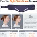 Ergonomic Neck Brace for Neck Pain and Support, Throat-friendly V-shape Cervical Collar with Dual Memory Foam for Comfort and Cervical Spine Pressure Relief, Vertebrae Stability (11.5" - 13.8")