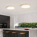 Yiisem Dimmable Wood LED Flush Mount Ceiling Light, 5CCT 2700K-6000K Modern Round Close to Ceiling Lighting Fixtures, Minimalist White Ceiling Lamp for Living Room, Bedroom, Laundry Room